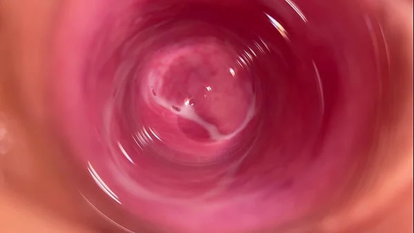 Camera deep inside Mia's vagina