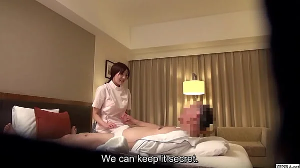 Japanese hotel massage sex with busty married masseuse