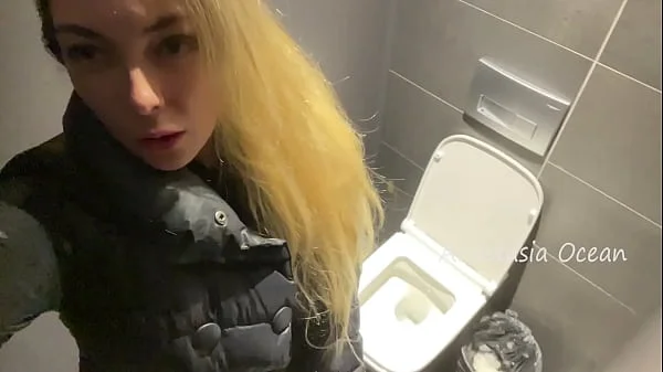 I feel like crazy horny slut. Secret masturbation in the public toilet in mall.