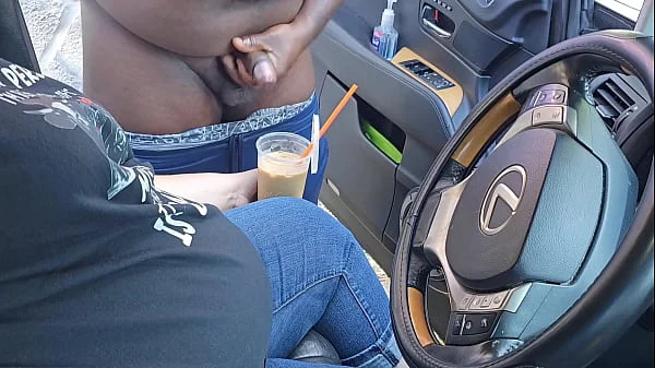 I Asked A Stranger On The Side Of The Street To Jerk Off And Cum In My Ice Coffee (Public Masturbation) Outdoor Car Sex