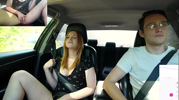 Surprise Verlonis for Justin lush Control inside her pussy while driving car in Public