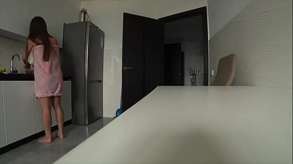 Real Cheating. Wife And Husband's Friend Fuck In The Kitchen. Home Alone