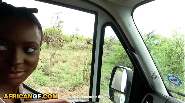 Cute Ebony Girlfriend Gives Deep African Safari Road Head POV