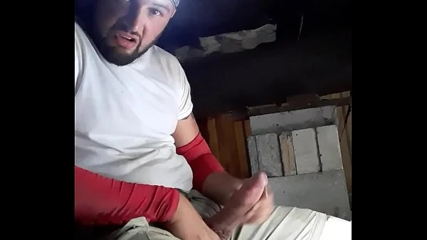 Huge cumshot long fat dick at work