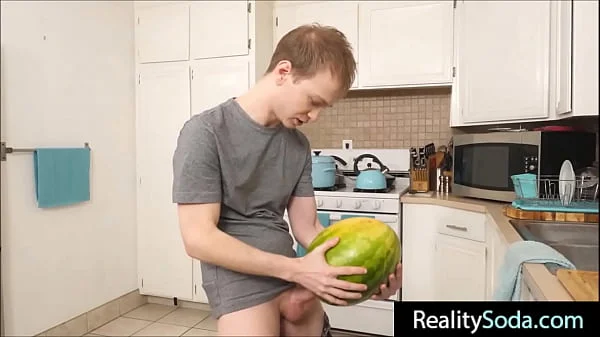 step Brother fucks stepsister instead of watermelon