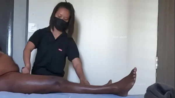 Indian teen massaging grandpa dick in spa