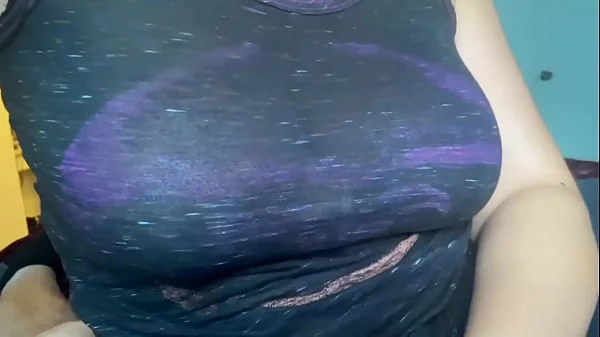 BBW Stepmom Gives Blowjob Until Stepson Cums On Her Shirt