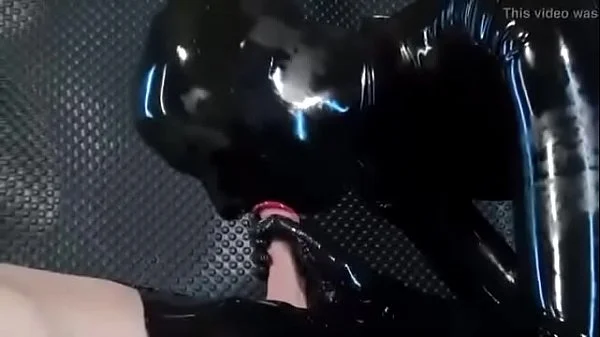 Latex condom catsuit fuck