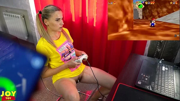 Letsplay Retro Game With Remote Vibrator in My Pussy - OrgasMario By Letty Black