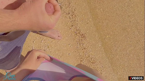 OMG STRANGER CUM IN MY PANTIES ON THE BEACH