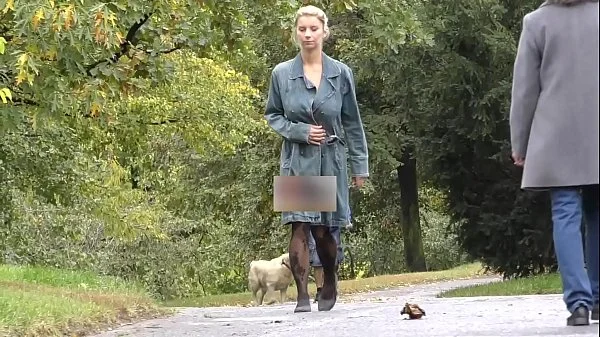 Public masturbate Katerina Hartlova City Park in pantyhose