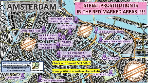 Amsterdam, Netherlands, Sex Map, Street Map, Massage Parlours, Brothels, Whores, Callgirls, Bordell, Freelancer, Streetworker, Prostitutes