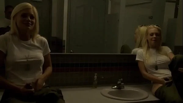 Just met 2 girls, and they give me quick blowjob in the bathroom