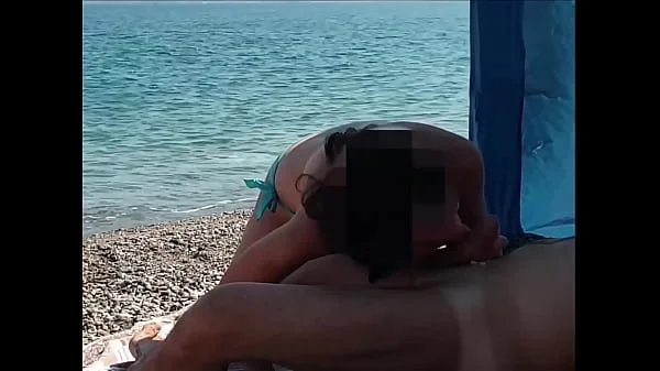 Public beach cumshot compilation - Amateur MissCreamy