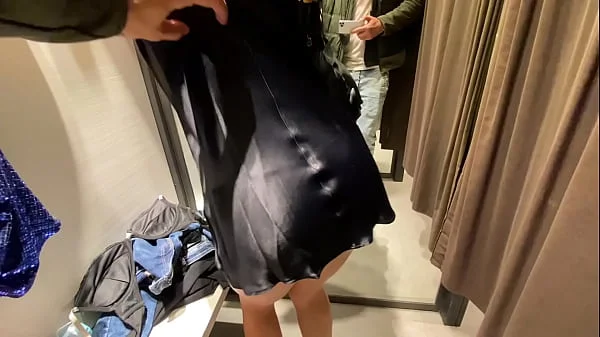 Trying new clothes in Changing room in Mall with Cumshot on my big Boobs - Cock2squirt