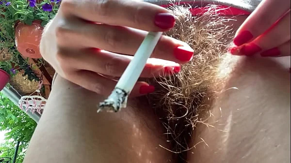 hairy bush outdoor two cigarettes