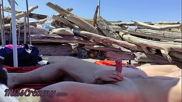 Risky Public Blowjob on the Canary Beach Almost caught - MissCreamy