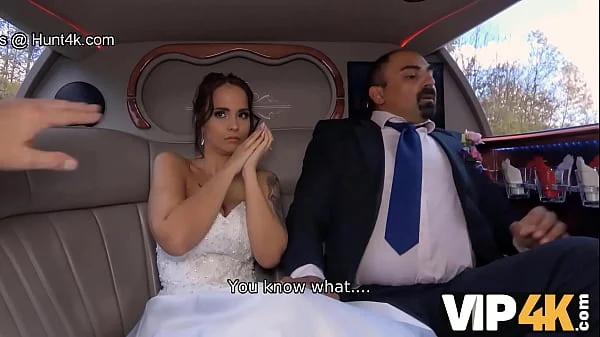 VIP4K. Bride permits husband to watch her having ass scored in limo